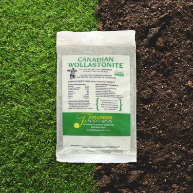 Bag of Canadian wollastonite mineral amendment